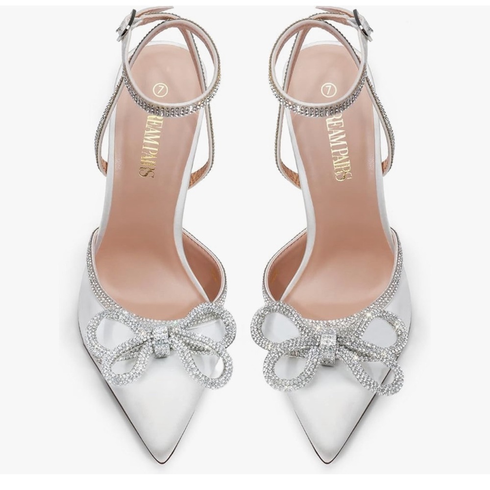 Women's High Heels Destiny Closed Toe Heels Rhinestone Ankle Strap size 7